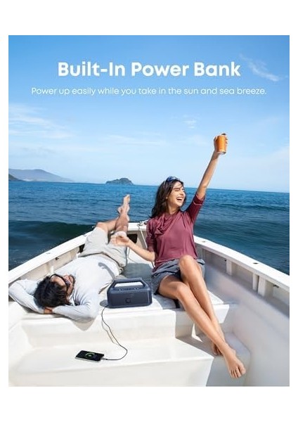 By Boom 2 Hoparlör, 24 Saat Çalışma Süresi, 80W, Rgb, 2.1, Ipx7, 2.0, Özelleştirilebilir Eq, Mavi fiyatları