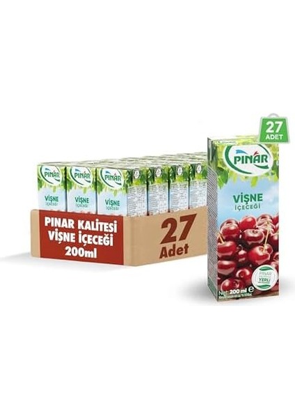 Pınar Meyveli Içecek Vişne 200 ml x 27 Adet