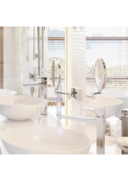 Hansgrohe, Duvar Montajı, Kozmetik Aynası Addstoris, Döner Tıraş Aynası, Makyaj Aynası, Krom modelleri