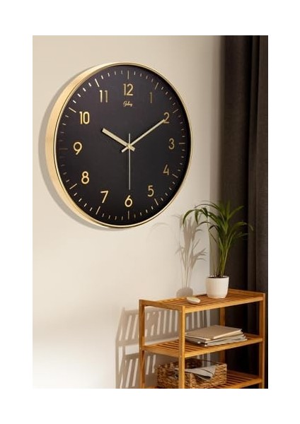 717-A-4 Serisi Klasik Rakamlı Metal Görünümlü Sessiz Akar Modern Duvar Saati 40 cm fiyatları