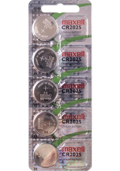 CR2025 Piller, 5 Adet, Lityum, 3 V, 170 Mah, Gri