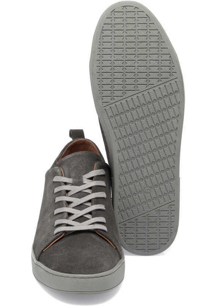 Gri Hakiki Deri Erkek Sneaker - E24I1AY56830-C11