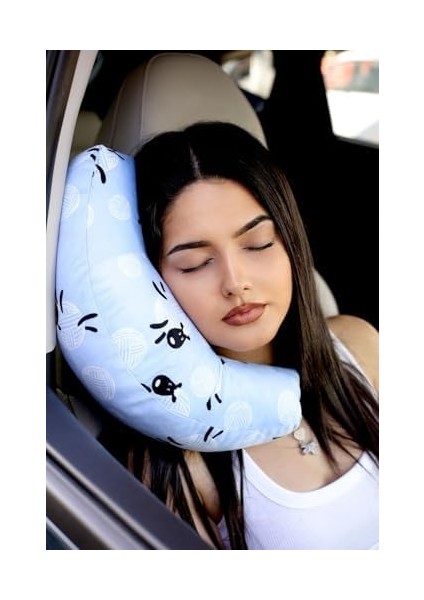 Seyahat Boyun Yastığı Ortopedik Araba Otobüs Uçak Yolculuk Yastığı Koyun Desen 30 x 10 Kurtçuk Yastık Koyun fiyatları