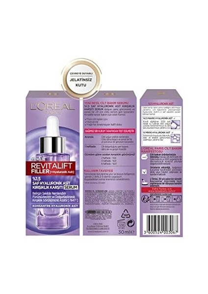 L'oréal Parıs Revitalift Filler %1.5 Saf Hyaluronik Asit Içeren Kırışıklık Karşıtı Serum 30 ml