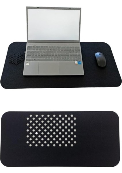 Keçe Masa Üstü Mouse Pad ve Bilgisayar Düzenleyici 70X32 cm – Antibakteriyel Mat, Keçe Mat, Masa Altlık, Ofis ve Ev Için Minimalist Tasarım (Siyah)