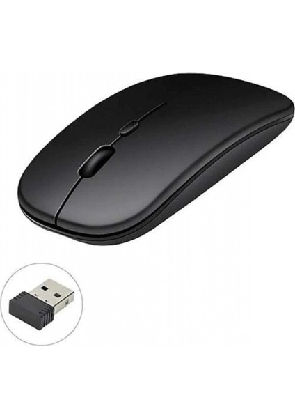 Kablosuz Mouse Fare Şarjlı Bluetooth Wireless Çift Modlu Sessiz