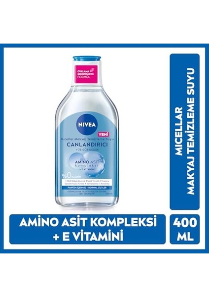 Nıvea 5in1 Canlandırıcı Micellar Makyaj Temizleme Suyu Normal Ciltler, 400 Ml, Yüz Temizleyici fiyatları