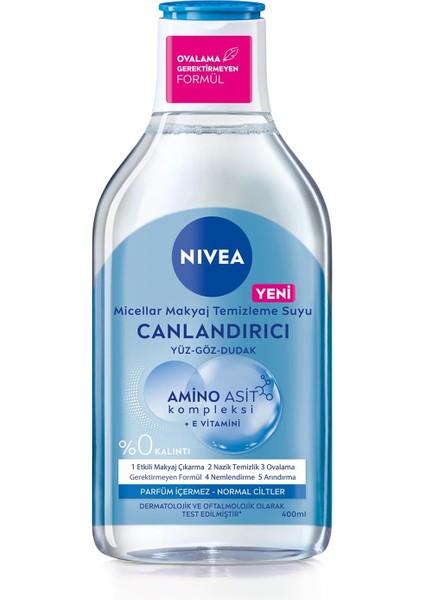 Nıvea 5in1 Canlandırıcı Micellar Makyaj Temizleme Suyu Normal Ciltler, 400 Ml, Yüz Temizleyici modelleri