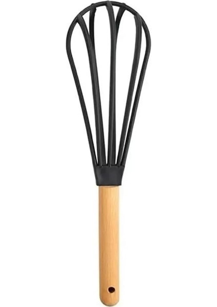 Saplı Mutfak Çırpıcısı, 29 Cm, Dayanıklı Yanmaz Yapışmaz Çırpma Teliplastik