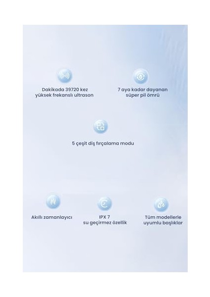 Pluzz Smart Sonic Elektrikli Şarjlı Diş Fırçası 180 Gün Şarj Süresi (Lacivert)