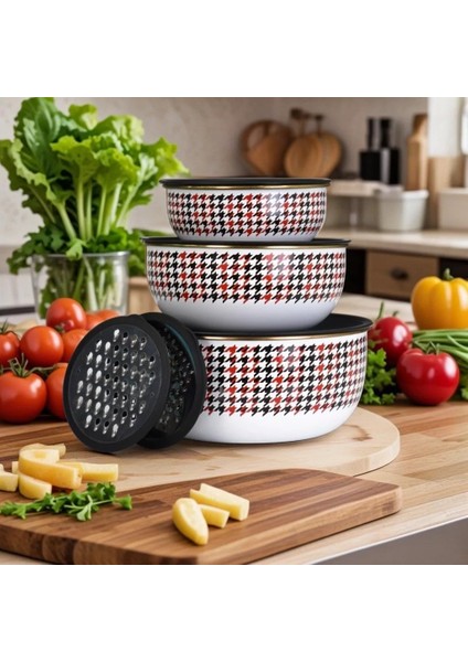 Red 9 Parça Rendeli Karıştırma/saklama Kabı