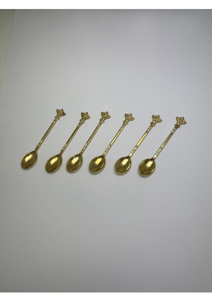 Renkli Çay Kaşığı Seti (6'lı)-Yaprak Desenli