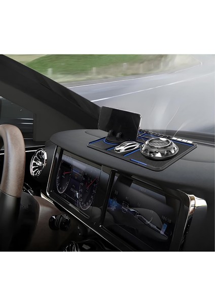 Torpido Üstü Numaratörlü Telefon Tutucu Kaydırmaz Mat Araba Için Kaymaz Telefon Pedi, Çok Işlevli Araba Kaymaz Gösterge Paneli Matı, Evrensel 360° Dönebilen Cep Telefonu Tutucu