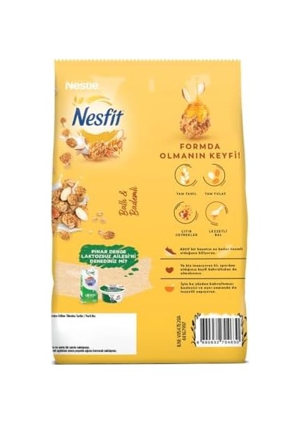 Nestlé Nesfit Ballı ve Bademli Tam Tahıl ve Pirinç Gevreği 400 G modelleri