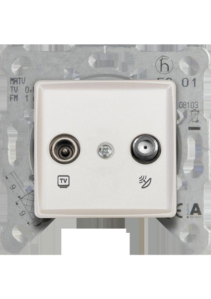 Linnera Life Sedef Beyaz Tv Sat Geçişli 11DB Mekanizma ve Kapak