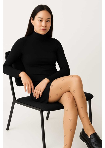 Heart Tattoo Ten Rengi Kadın Külotlu Çorap modelleri