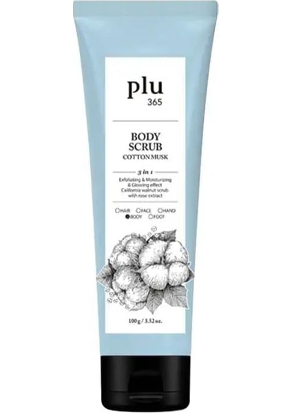 Plu 365 Body Scrub Cotton Musk 100 gr Pamuk Çiçekli Vücut Peelingi
