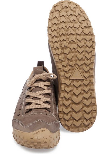 Bej Hakiki Nubuk Deri Erkek Sneaker - E24I1AY56828-B23