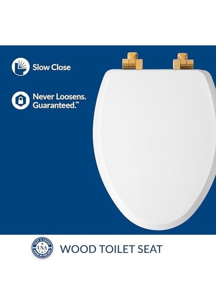 1826BGSL 000 Benton Fırçalanmış Menteşeli Klozet Kapağı Yavaş Kapanır ve Asla Gevşek Olmaz, Uzunlu, Dayanıklı Ahşap, Beyaz fiyatları