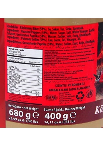 Öncü Közlenmiş Biber 680 G modelleri