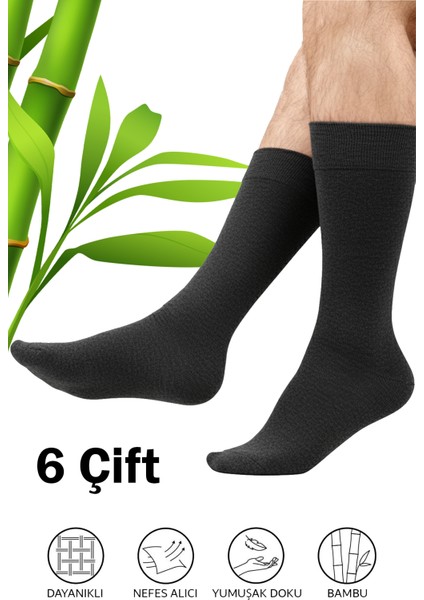 6’lı Erkek Bambu Uzun Soket Çorap