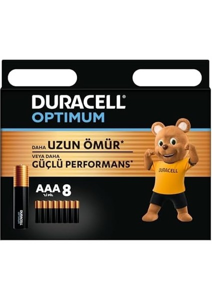 Optimum Aaa Ince Kalem Pil (8’li Paket) - Alkalin Pil 1,5V - Pil Saklama Paketi - LR03 MX2400 modelleri