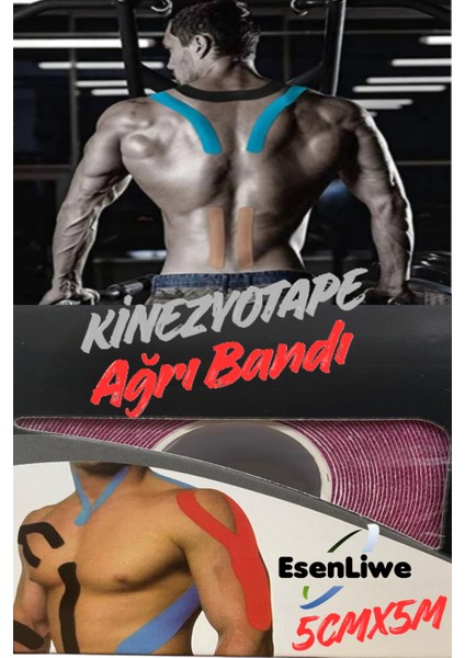 Kinezyo Mavi Renk Kinezyo Sporcu Bandı Ağrı Bandı 5 Metre x 5 cm