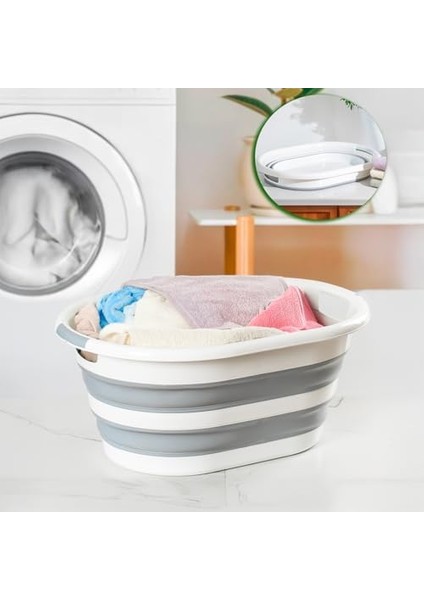 LA-550 Katlanabilir Çamaşır Sepeti Akordiyon Katlanır Sele Sepet Silikon Çamaşır Sepeti 26 L modelleri