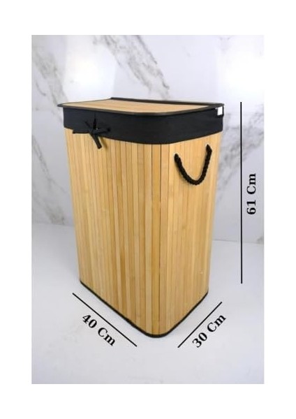 El Yapımı Hasır Katlanır Çamaşır Sepeti Dikdörtgen 72 Litre (40CM*30CM*61CM), Malzemeden Üretilmiş Çamaşırlık ( - Siyah) fiyatları