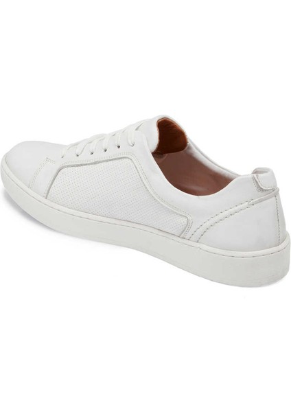Beyaz Hakiki Nubuk Deri Erkek Sneaker - E24I1AY56825-A26