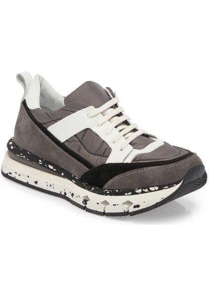 Gri Deri-Tekstil Erkek Sneaker - E24I1AY56822-B43 indirimleri