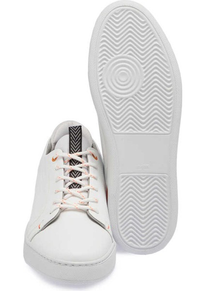 Beyaz Hakiki Nubuk Deri Erkek Sneaker - E24I1AY56823-A26