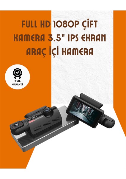 Araç Içi ve Ön Kameralı 3 Inç IPS Ekranlı Full Hd Güvenlik Kamerası