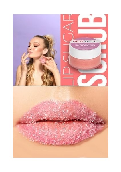 New Well Profesyonel Makyaj Yüz Bakım Temizleyici Peeling Dudak Çilek ve Şeker Granüller Tüm Cilt Gündüz ve Gece Kvz 20 1 modelleri