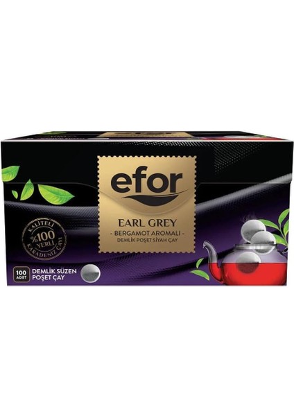 Efor Earl Grey Demlik Poşet Çay 100X3,2 G
