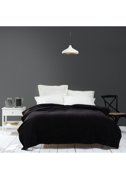 Joena Tek Kişilik Battaniye Siyah (Pp)