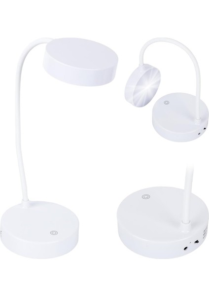 20 Led'li 2.5 Watt Şarjlı Esnek Masa Lambası, 3 Modlu Sarı-Beyaz-Gün Işığı, Dimmer Özelliği, Yatak Başucu ve Kitap Okuma Ders Çalışma Lambaları