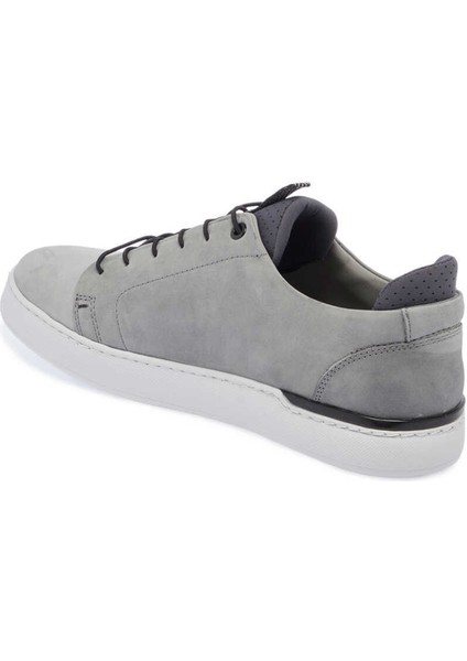 Gri Hakiki Nubuk Deri Erkek Sneaker - E24I1AY56823-A40