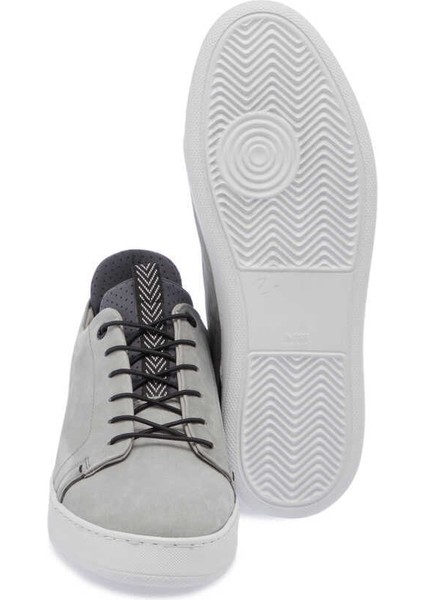 Gri Hakiki Nubuk Deri Erkek Sneaker - E24I1AY56823-A40