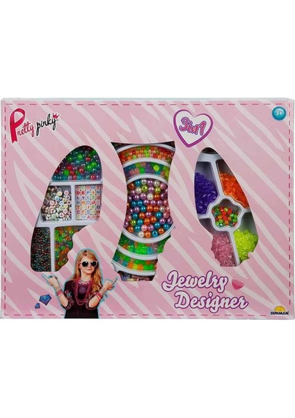 Pinky Çocuk Kız Takı Seti Boncuklu 1000+ Boncuklu Takı Yapımı Hobi Seti