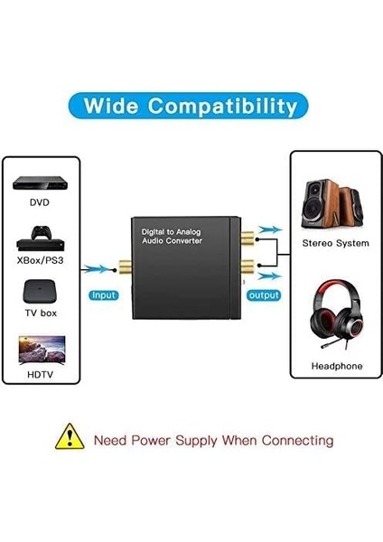 Dijital Analog Ses Dönüştürücü,toslink, Optik Çıkış To Rca Çevirme Dac Dijital Spdıf Koaksiyel Optik Dönüştürme L/r Rca, Toslink Optik Ses Adaptörü Için Ps4 Hd DVD Ev Sinema Sistemleri modelleri