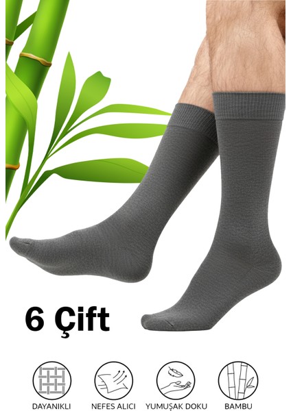 6’lı Erkek Bambu Uzun Soket Çorap