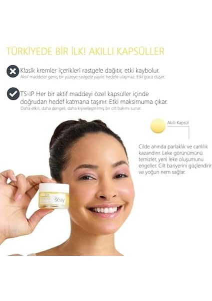 Akıllı Kapsül Krem – Anında Aydınlık & Canlı Cilt, Leke Karşıtı, Yoğun Nem | Ts-Ip Teknolojisi