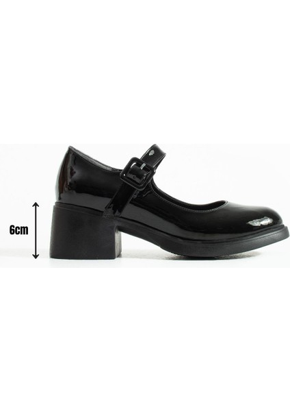 Kadın Bantlı Günlük Topuklu Ayakkabı Elda - Siyah