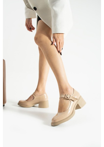 Kadın Bantlı Günlük Topuklu Ayakkabı Elda - Bej fiyatları