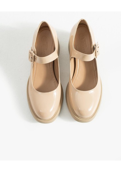 Kadın Bantlı Günlük Topuklu Ayakkabı Elda - Bej indirimleri