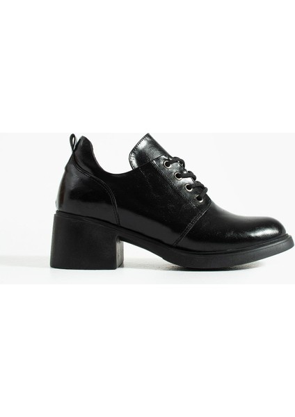 Kadın Bağcıklı Yüksak Taban Topuklu Ayakkabı Diva - Siyah modelleri