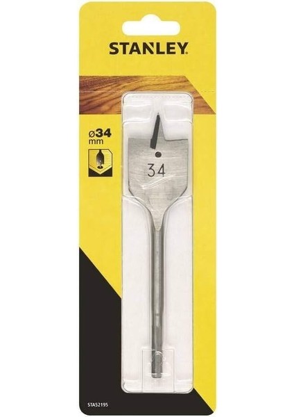 STA52195 Ahşap Geniş Matkap Ucu, Metalik, 1 Adet, 34 x 154 mm