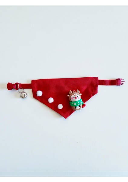 Christmas Squirrel Yılbaşı Köpek Bandanası | Ponponlu Kırmızı Noel Boyun Aksesuarı | Sevimli Sincap Figürlü Köpek Süsü | Küçük Irklar Için fırsatları