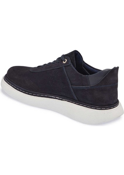 Lacivert Hakiki Nubuk Deri Erkek Sneaker - E24I1AY56821-C39
